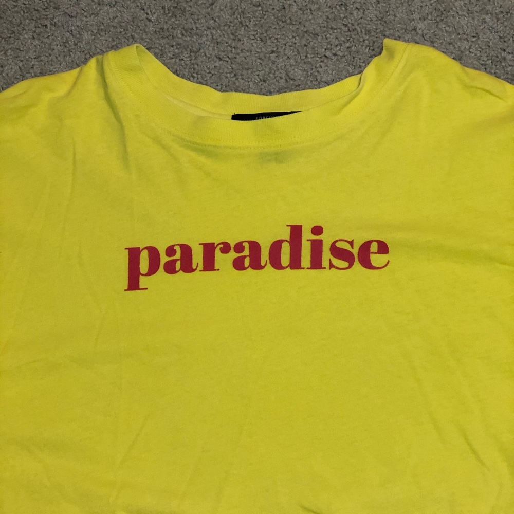 Forever 21 super cropped Paradise T-shirt